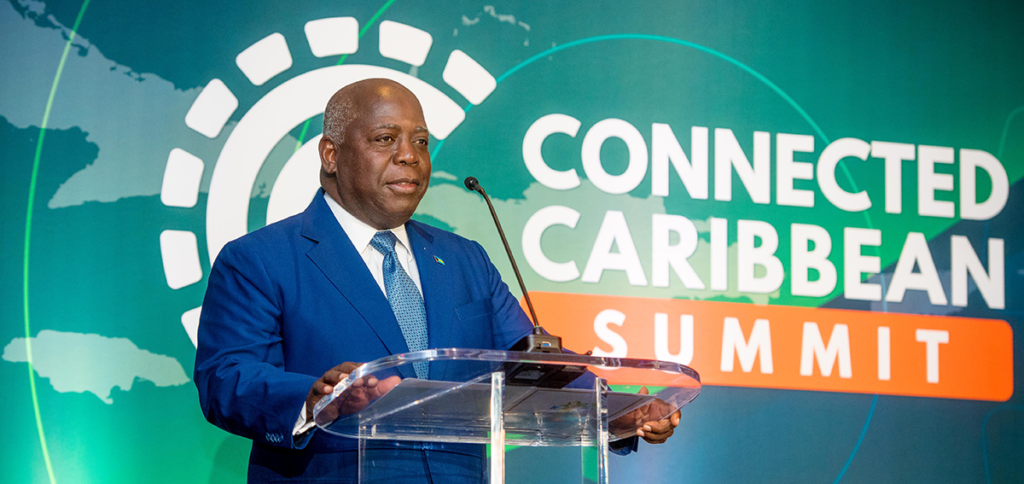 Bahamas PM Philip Davis at the Connected Caribbean Summit 2023